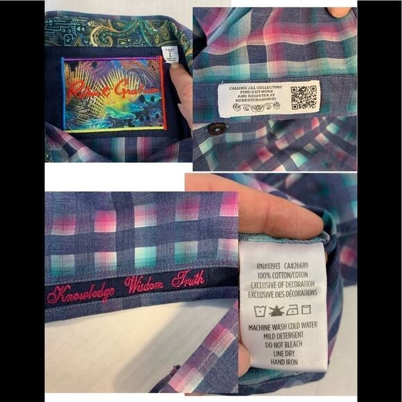 ROBERT Graham Neerav Cotton Button-Down Shirt Sz L - Picture 7 of 10